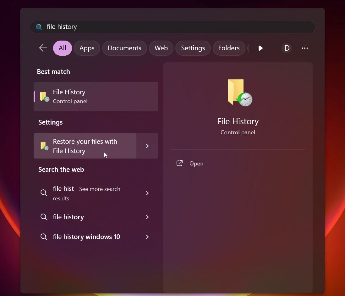 Open File History