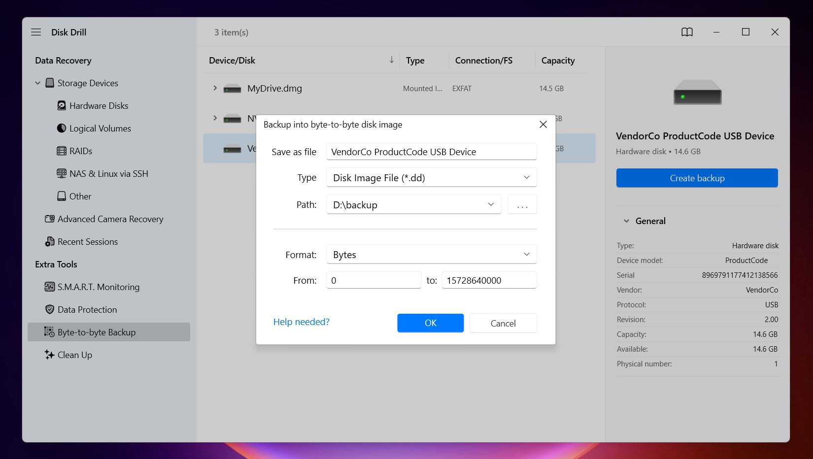 Byte-to-byte
                                        Backup